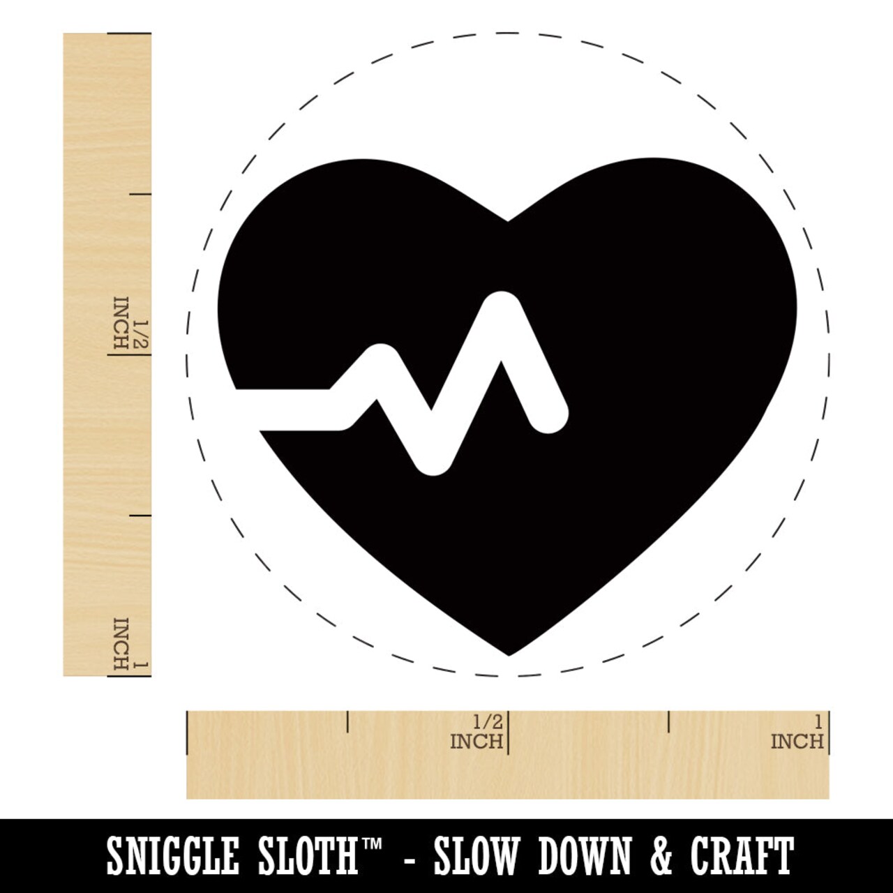 Heart Beat Self-Inking Rubber Stamp for Stamping Crafting Planners